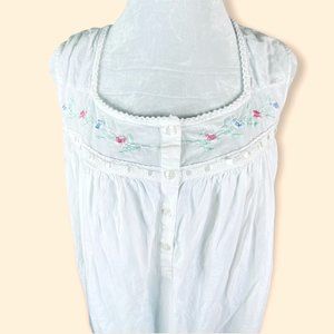 Amanda Stewart Vintage Cotton Nightgown Sleepwear Lingerie Size Large White